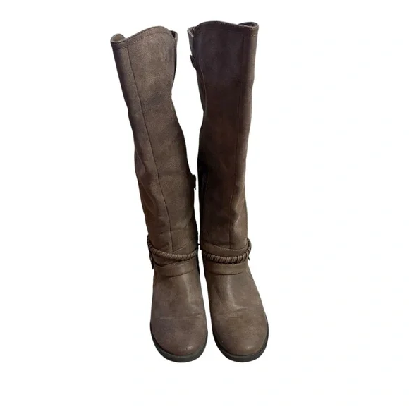 Rampage Women’s Brown Tall Boots with Braid and Buckle Detail Half Zip Size 7 - Picture 6 of 9